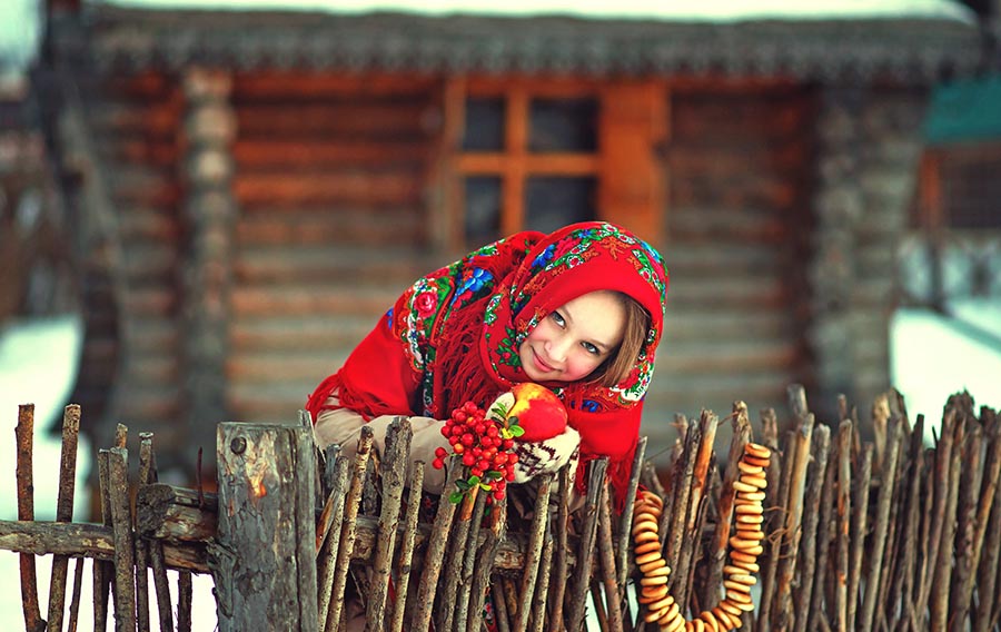 Sexy girl Women in Slavic costumes in Lomé
